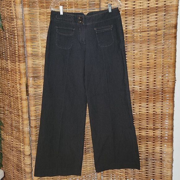 Larry Levine Wide Leg Pants 8 - Picture 1 of 5